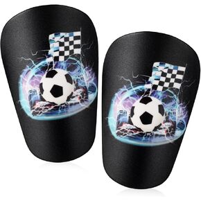 2pcs Mini Shin Guards Soccer, 3.93x2.36in Football Shin Pads with Racing Pattern Protective Tiny Shin Guards Extra Small Shin Guards for Teenagers Kids Adults Boys Girls