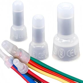 300 قطعة من موصلات تجعيد الأطراف المغلقة 26-12 AWG من النايلون، أطراف تجعيد الأسلاك (26-18AWG 100 قطعة، 26-16AWG 100 قطعة، 26-12AWG 100 قطعة)