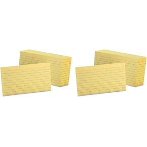 Oxford Ruled Color Index Cards, 3" x 5", Canary, 100 Per Pack (7321 CAN)