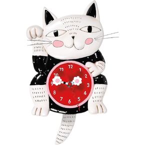 Enesco 6014456 Allen Designs Desk Clock, Lucky Cat 7.87 Inches