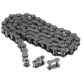 uxcell 085-1/#41-1 Roller Chain 10 Feet 1/2" Pitch Carbon Steel Roller Chains with 2 Free Master Connector Links for Go-Karts, Bicycles, 240 Links