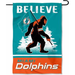 WinCraft Miami Dolphins Bigfoot Sasquatch Believe Yard Garden Banner Flag
