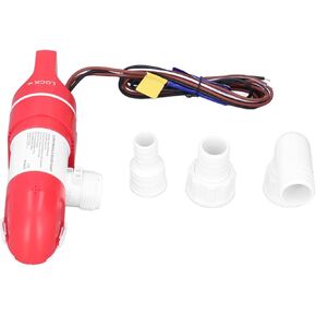 Low Bilge Pump, 1100GPH Water Level Sensing Automatic Bilge Pump with 3 Adapter, DC12V 360° Rotation for Boat, RV, Swimming Pools, Horizontal or Vertical Mount