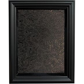 7x9 Black Wooden Shadow Frame & 3/4-inch Usable Display Depth & Gothic Style Black Framed Display Cabinet Includes a Black Real Suede Texture for Hanging Butterfly specimens, Dried Flowers, Medals
