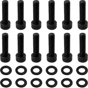 12Pcs M5x18mm Stem Bolts Titanium Ti Allen Hex Bicycle Stem Bolt, Bike Fixed Stem Screws with Washers for Bicycle Stem Parts