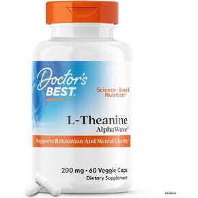 Doctor's Best L-Theanine AlphaWave, Helps Support Relaxation and Mental Clarity, 60 Veggie Capsules