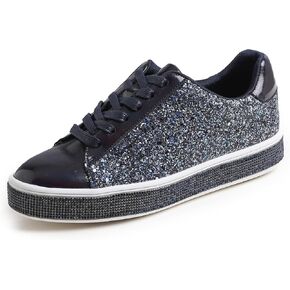 FEVERSOLE Women's Fashion Sparkle Platform Rhinestone Party Holiday Wedding Sneakers