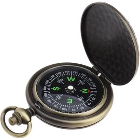 Create idea Retro Portable Compass Camping Survival Compass Metal Pocket Compass Kids Compass for Hiking Camping Hunting Outdoor Military Navigation Tool
