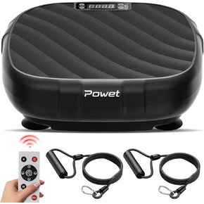 POWET Vibration Plate Exercise Machine, 99 Speed Levels Mini Whole Body Workout Waver Vibration Plate for Lymphatic Drainage with 5 Setting Modes for Shaping, Weight Loss, Toning