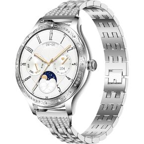 Womens Smart Watch Ladies Make/Answer Calls Diamond Smartwatch Fitness Watch for Android iOS Phones Heart Rate Blood Pressure Sleep Tracker Sports Modes Pedometer Calorie Counter