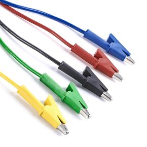 5PCS 15A Dual Ended Crocodile Alligator Clips Test Lead, Wire Cable with Insulators Clips, Test Flexible Copper Cable with Protective Jack Copper Clamps for Electrical Testing 3.3ft/1m