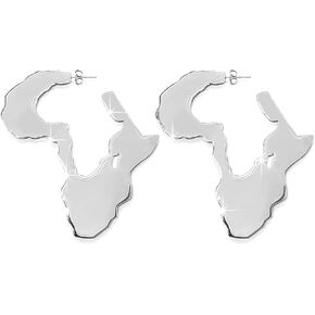 Gold Dangle Earrings for Women Africa Map Statement Earrings