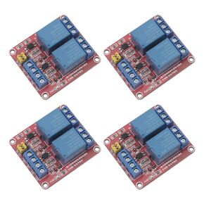 Solid State Relays, 4PCS 5V 2-Channel Optical Coupling Isolation Relay Module Development Board with High and Low Level Trigger Support