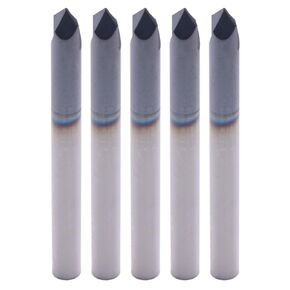 BestParts 5pcs High Performance Solid Carbide End Mill, Chamfer Mill - Single End - AlTiN Coated, 2 Flute, 90° Chamfer Angle, 3/16" Cutting Diameter, 3/16" Shank Diameter, 2" Overall Length