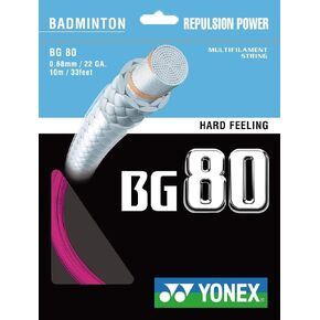 YONEX BG 80 Badminton String (Neon Pink)