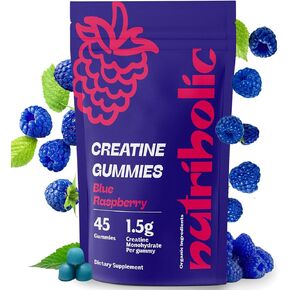 Creatine Monohydrate Gummies, 1.5g Creatine per Gummy, for Women & Men. Vegan, Gluten-Free, Non-GMO, Made in USA