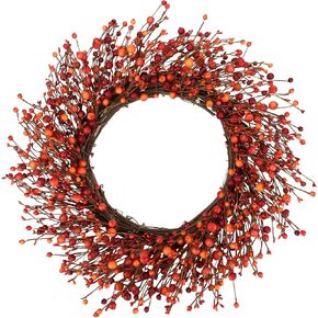 Fall Berry Wreath,24 inches Wreath with Mixed Berries for Indoor OutDoor Decor