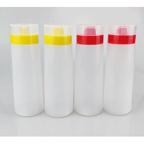 4-pack Porous Squeeze Bottles,Leak Proof Refillable Condiment Container for Kitchen Use,Salad Dressings,top dispensers for ketchup mustard mayo hot sauces olive oil(10 oz)
