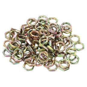 MECCANIXITY Hex Nuts, 17x4mm 1/4IP Hexagon Screw Thread Fastener Mounting Accessories for Home Workshops, Gold Tone 100 Pack