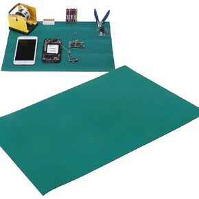 ESD Anti Static Mat, 15.7 x 11.8 x 0.08inches Anti Static Blanket Desktop Mat Heat Resistant Rubber Mat ESD Protection for Tablet PC Phone Circuit Board Repair