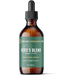 Hero's Blend by Portland Ashwagandha Farm - Grounded, Attuned, Centered & Protected - Fresh Herbal Tincture for Energy & Wellness