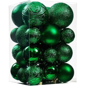Wironlst Christmas Ball Ornaments - 30pcs Shatterproof Plastic Christmas Ornaments Hanging Ball Decorations for Xmas Tree, Holiday, Wedding, Party (Multi-Size, Blue)