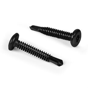 #12 x 1-3/4" Hex Socket Self Tapping Screws, Stainless Steel 410 Sheet Metal Flat Head Drilling Screw, Black Oxide, 50 PCS