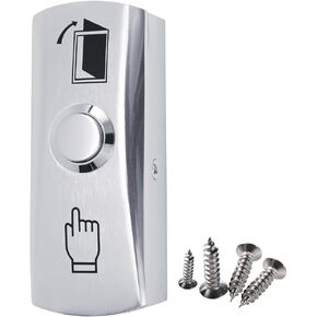 Push to Exit Button Switch 3.15''L x 1.18'' W Zinc Alloy Panel NO/COM Output for Door Access Control System