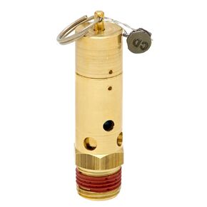 Control Devices SF50-1A225 SF Series Brass Soft Seat ASME Safety Valve, 225 psi Set Pressure, 1/2 Male NPT