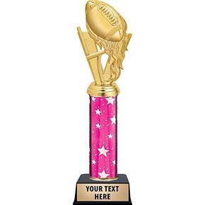 Crown Awards Football Fireball Trophies, Personalized Pink Football Fireball Trophy, Engraving Included Prime