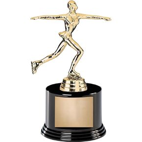 Crown Awards 6.5" Ice Skating Female Award On Round Trophy Base