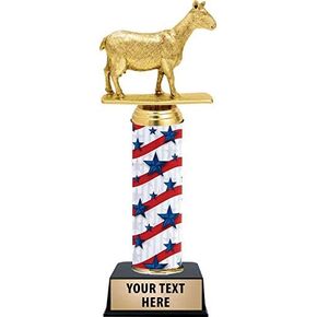 Goat Trophy, 10.5" Goat Award Trophy, Customize Now Prime