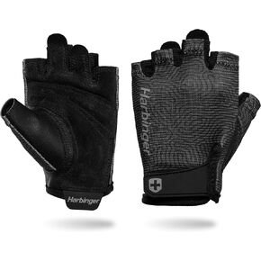 Harbinger Pro Gloves 3.0 - High Performance Training Gloves, Enhanced Grip, Breathable 4-Way Stretch, Adjustable Wrist Closure, Large, Women's