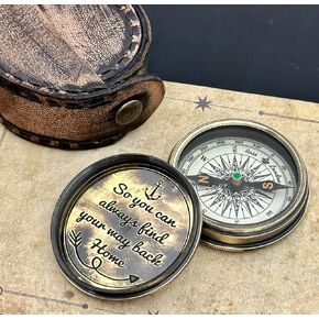 So You can Always find Your Way Back Home, Engraved Pocket Compass, Birthday Gifts for Men Unique, for Husband, Men's Graduation Gifts, Personalized