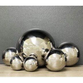 مجموعة كرات زخرفية لامعة، كرات زخرفية من الفولاذ المقاوم للصدأ، منحوتة كروية لديكور رفوف الخزانة المركزية (فضية-6 قطع) in Kuwait