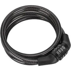 Bike Lock, Bike Steel Cable Lock, High Security 4 Digit Combination Coiling Lock, Heavy Duty Anti Theft Cable Locks, Security Lock Outdoor Cycling