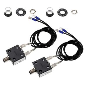 2pcs 20 Amps 125/250VAC Thermal Circuit Breaker,32VDC Quick Connect Terminals Manual Reset Fuse Teste Overload Protector Switch,Low Voltage Protection with Dust Cover and 12AWG Wires