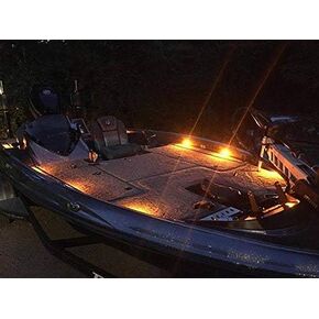 Oznium Bass Boat LED Deck Light Kit with 8 snap-fit LED Bolts, plug and play wiring, LED dimmer knob (Green LEDs) in Kuwait