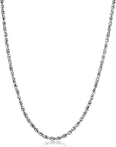 Kooljewelry 10k الذهب الأصفر أو الأبيض 2.6 ملم سلسلة حبل كلاسيكية للرجال والنساء (16، 18، 20، 22، 24، 26 أو 30 بوصة) in Saudi Arabia