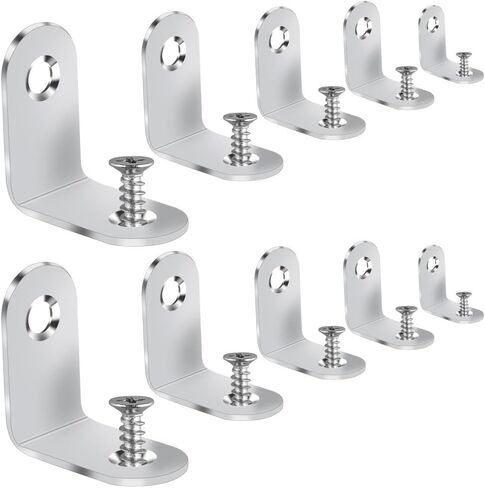 10Pieces Stainless Steel Corner Braces Joint Right Angle Bracket Fastener L Shaped Corner Fastener Joints Support Bracket with Screws (30 x 30 x 16) in Saudi Arabia
