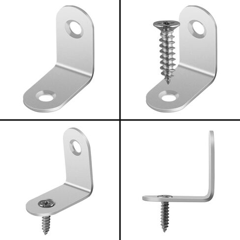 10Pieces Stainless Steel Corner Braces Joint Right Angle Bracket Fastener L Shaped Corner Fastener Joints Support Bracket with Screws (30 x 30 x 16) in Saudi Arabia