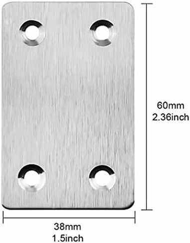 4 قطعة 2.4x1.5 بوصة معدنية مسطحة مستقيم هدفين قوس 1.2 مللي متر سماكة معدنية مسطحة مستقيم إصلاح لوحات تحديد دعامة زاوية in Kuwait