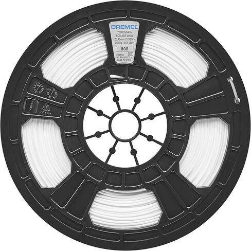 خيوط الطابعة ثلاثية الأبعاد Dremel DigiLab ECO-WHI-01، قطر 1.75 مم، وزن البكرة 0.75 كجم، اللون أبيض، مزود بتقنية RFID، تركيبة جديدة و50 بالمائة أكثر لكل بكرة in Kuwait