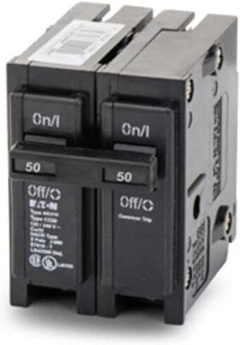EATON CORPORATION Eaton Br250 قاطع دائرة مزدوج القطب قابل للتبديل، 120/240 فولت، 50 أمبير، حزمة من 1، بدون لون in Saudi Arabia
