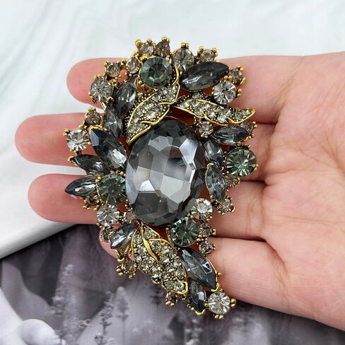 HAISWET Rhinestone Flower Statement Brooch Pin Accessory Jewelry for Women in Saudi Arabia