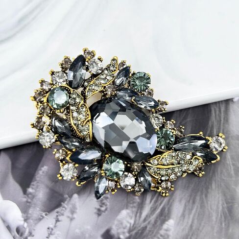 HAISWET Rhinestone Flower Statement Brooch Pin Accessory Jewelry for Women in Saudi Arabia