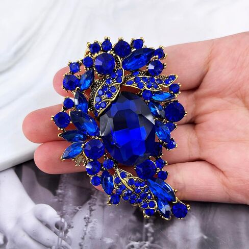 HAISWET Rhinestone Flower Statement Brooch Pin Accessory Jewelry for Women in Saudi Arabia