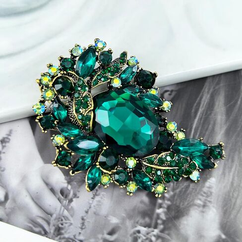 HAISWET Rhinestone Flower Statement Brooch Pin Accessory Jewelry for Women in Saudi Arabia