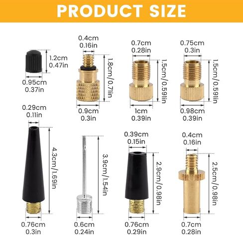 27pcs Presta Valve Adaptor Kits, Presta Valve Adapter, Schrader to Presta Valve Adapter, Metal Ball Needles and Adapter Valve Adapter Kit with Box for Bike Scooters Football Etc in Saudi Arabia