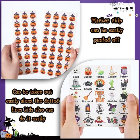 Shappy Halloween Bingo Games for Adults 32 Players Halloween Spooky Bingo Game Set 5.1 x 7.1 in Halloween Bingo Pumpkins Cards Calling Cards for Teens School Holiday Halloween Gender Reveal Supply in Saudi Arabia